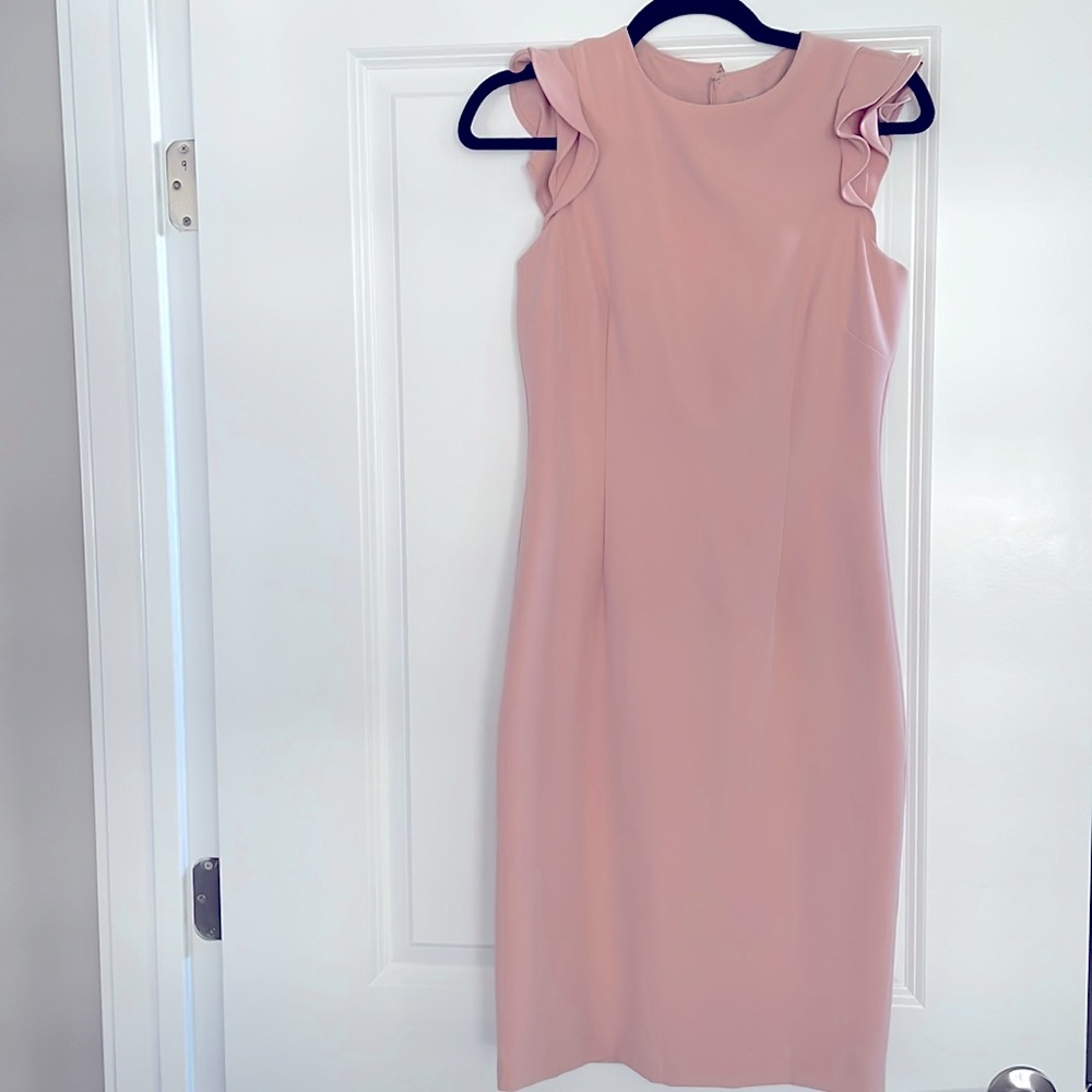 Ruffled Short Sleeve Business style dress